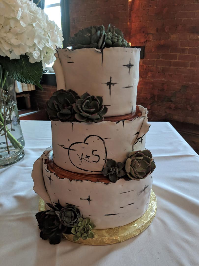 Aspen Wedding Cake With Succulents