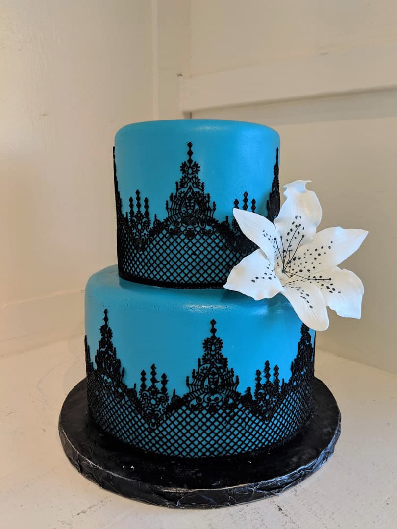 Black Lace Wedding Cake