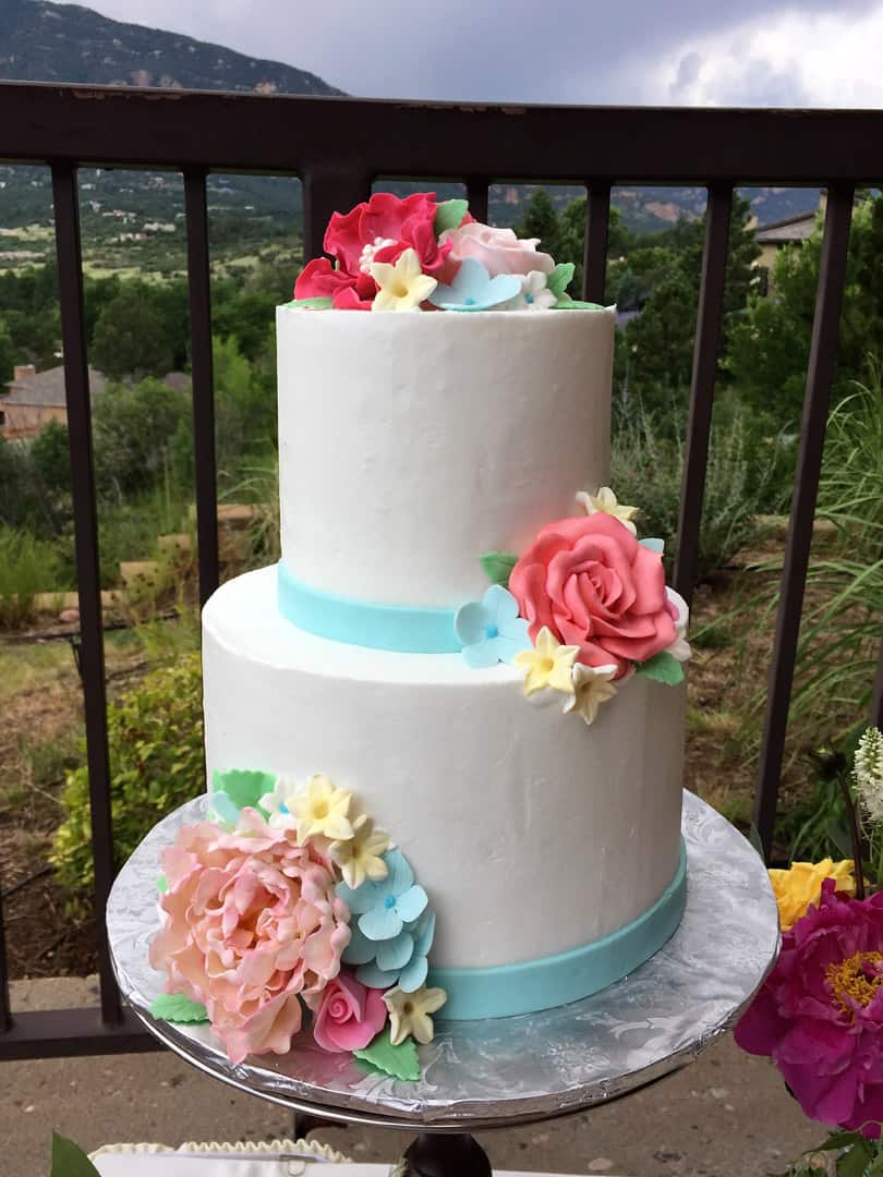 Bright Flower Wedding Cake