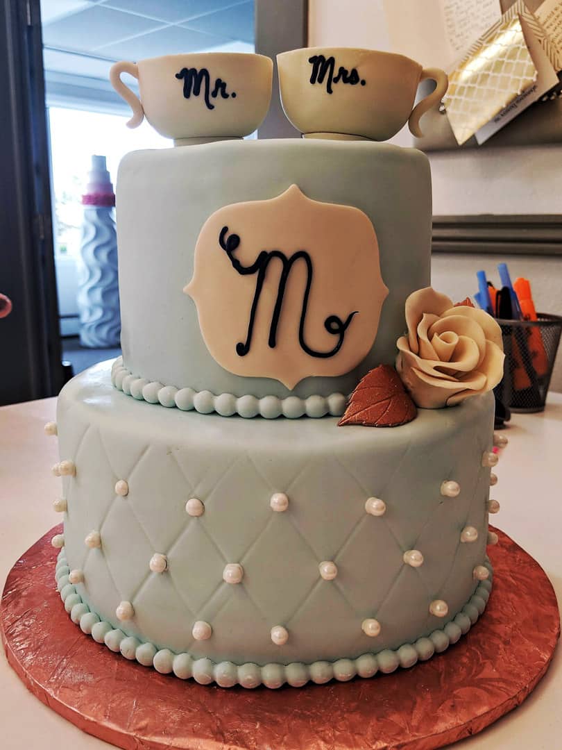 Coffee Cup Themed Wedding Cake