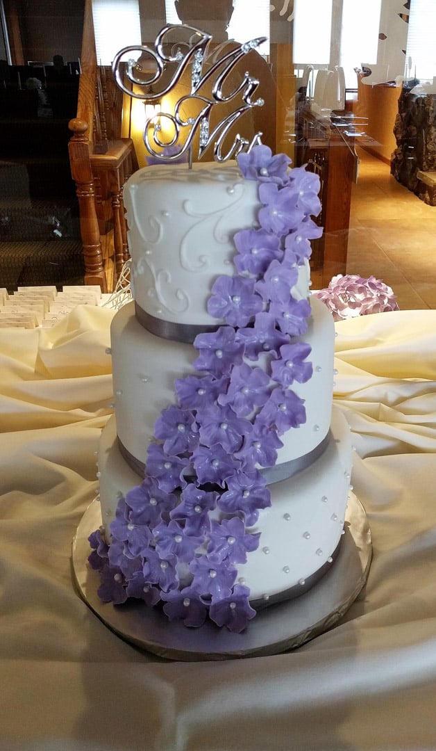 Lavender Flower Wedding Cake