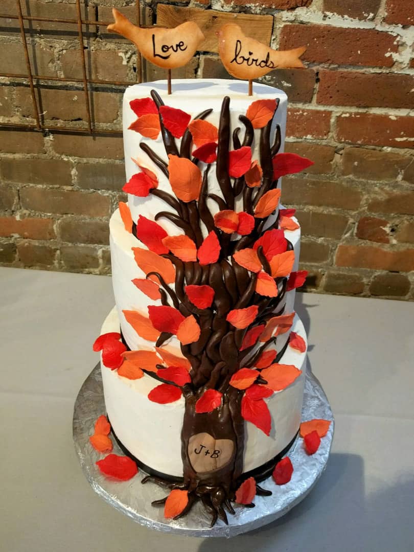 Love Birds Tree Wedding Cake