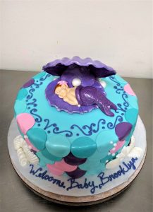 little mermaid baby shower cake