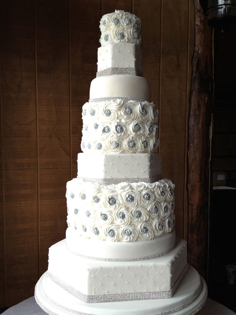 Multi Shape Tiered Wedding Cake