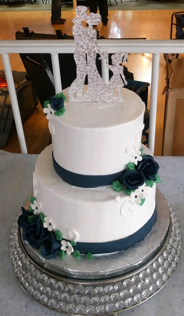 Navy and White Wedding Cake