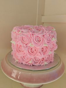 Pink and White Butterfly Pearl Cake