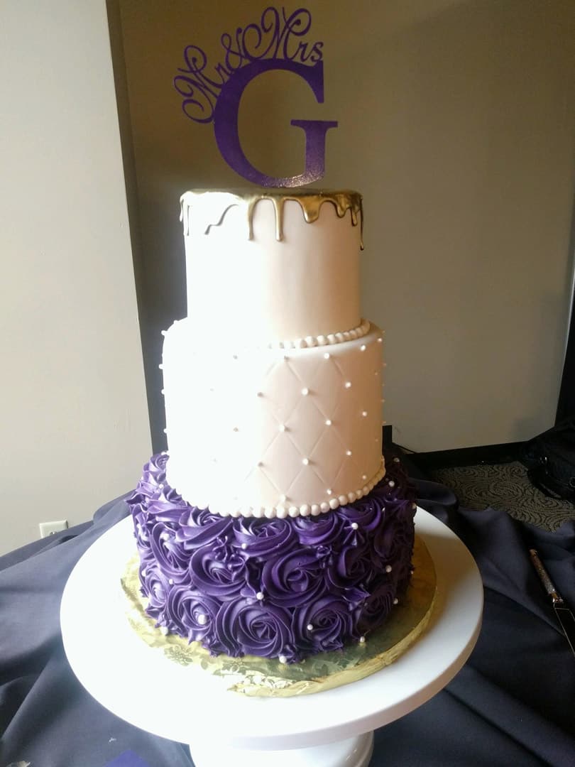 Purple Swirl Wedding Cake