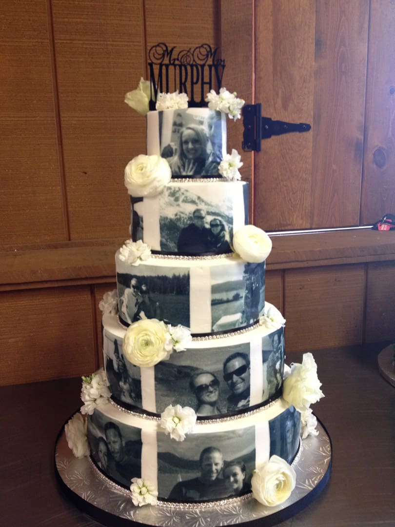 Wedding Cake WIth Pictures of Couple
