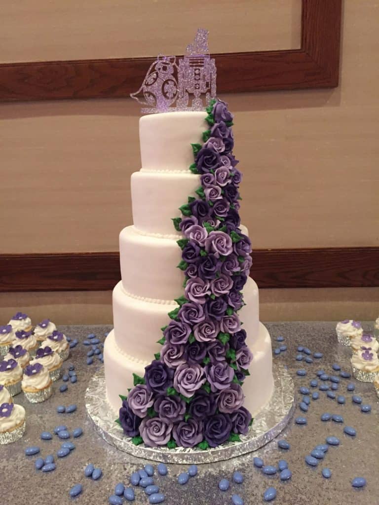 Weddinginvitespaper - 2019 Brides Favorite Purple Wedding Colors---elegant  purple floral adorned wedding cake on the sparkling cloth, candle glassJust  Pinned to Purple Weddings-Wedding Color Inspirations: 2019 Brides Favorite Purple  Wedding Colors ...