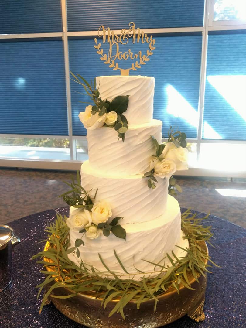 Wedding Cake With Diagonal Stripes