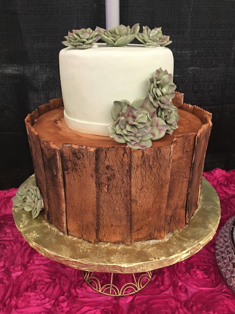 Wood Plank Wedding Cake