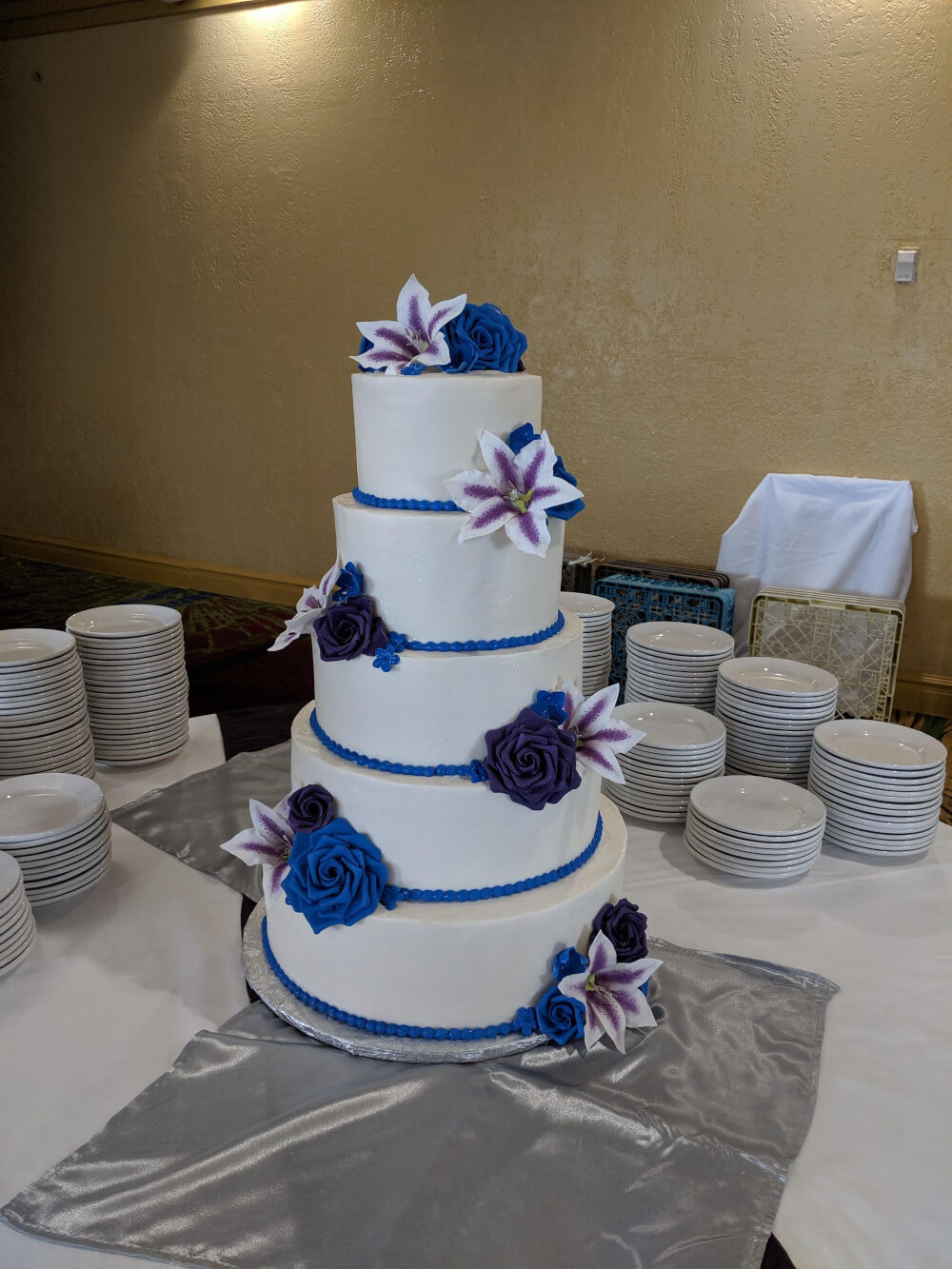 Bright Blue and Purple Wedding Cake Bright Blue and Purple Wedding Cake