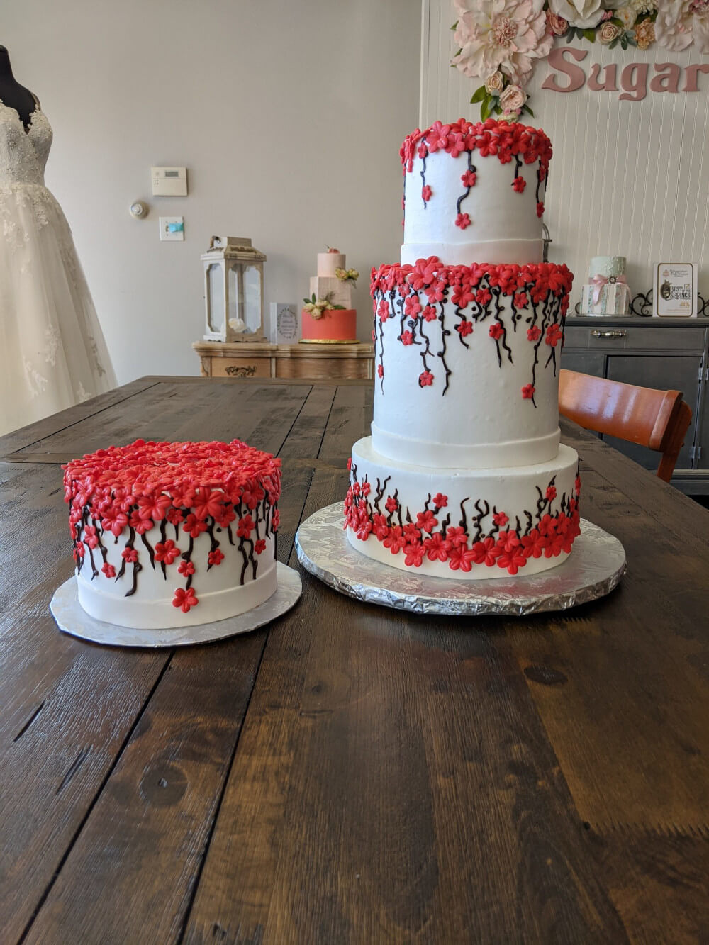 Cascading Flowers Wedding Cake Cascading Flowers Wedding Cake