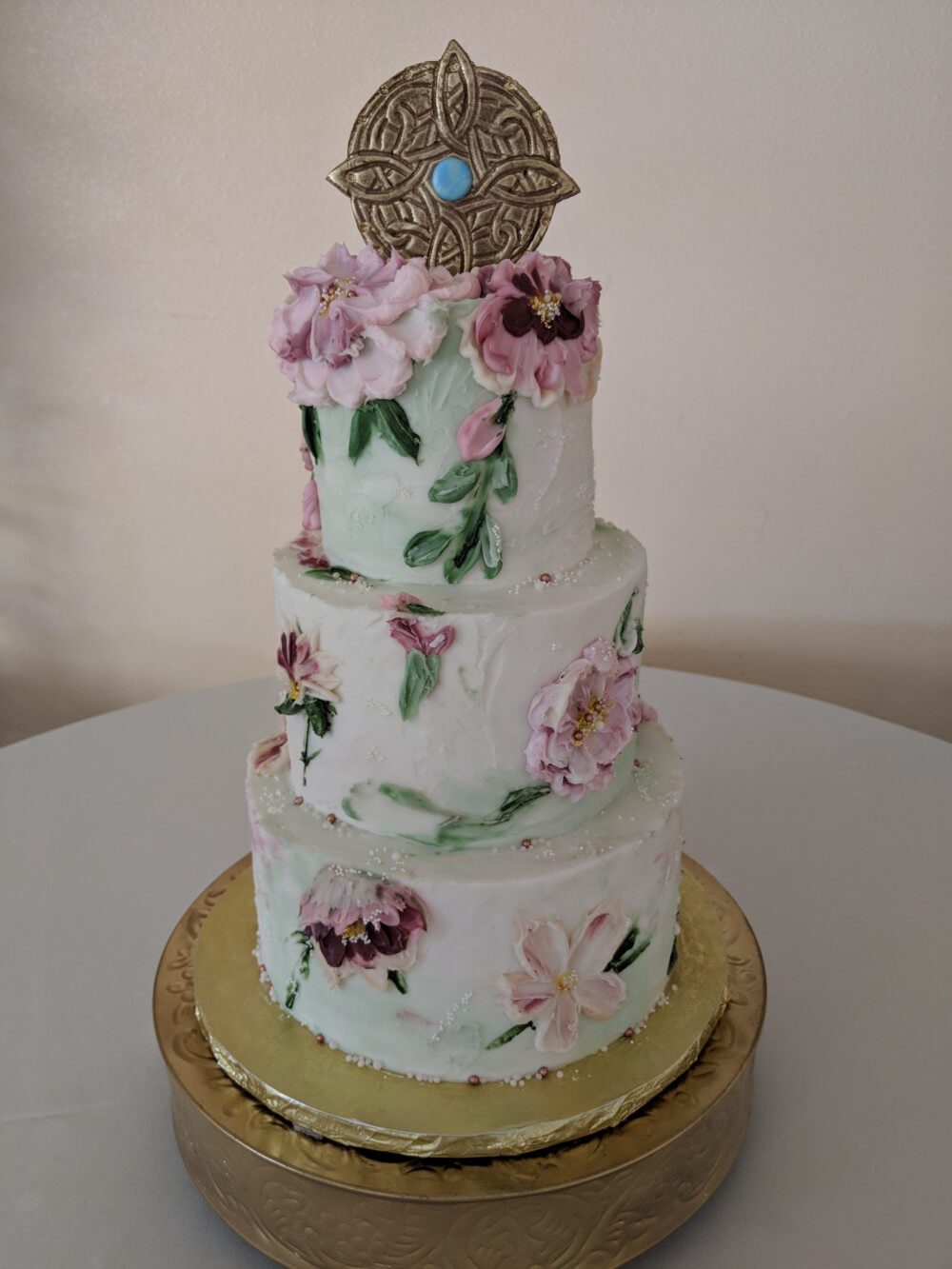 Hand Painted Buttercream Wedding Cake Hand Painted Buttercream Wedding Cake