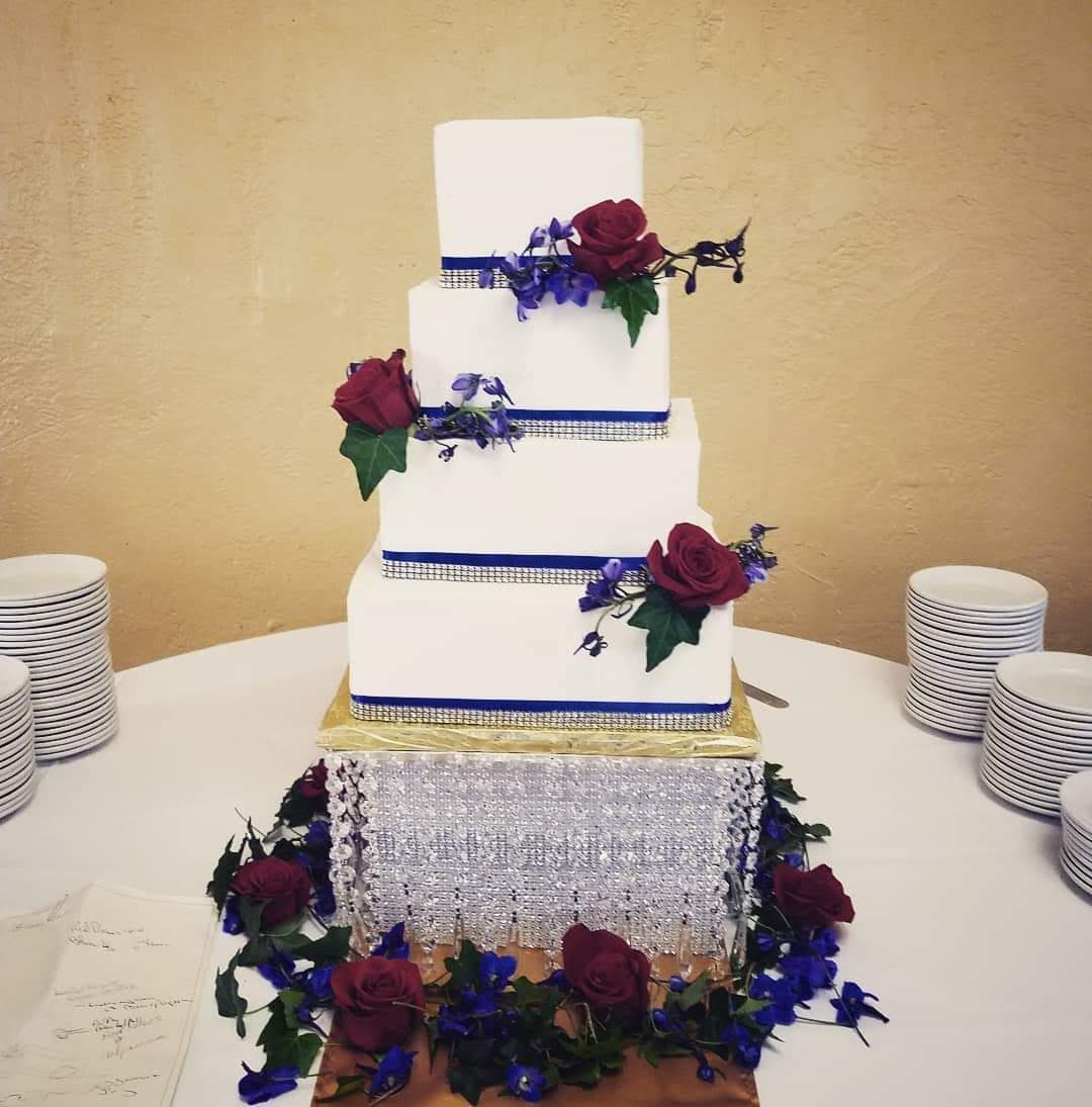 Square and Bling Wedding Cake Square and Bling Wedding Cake
