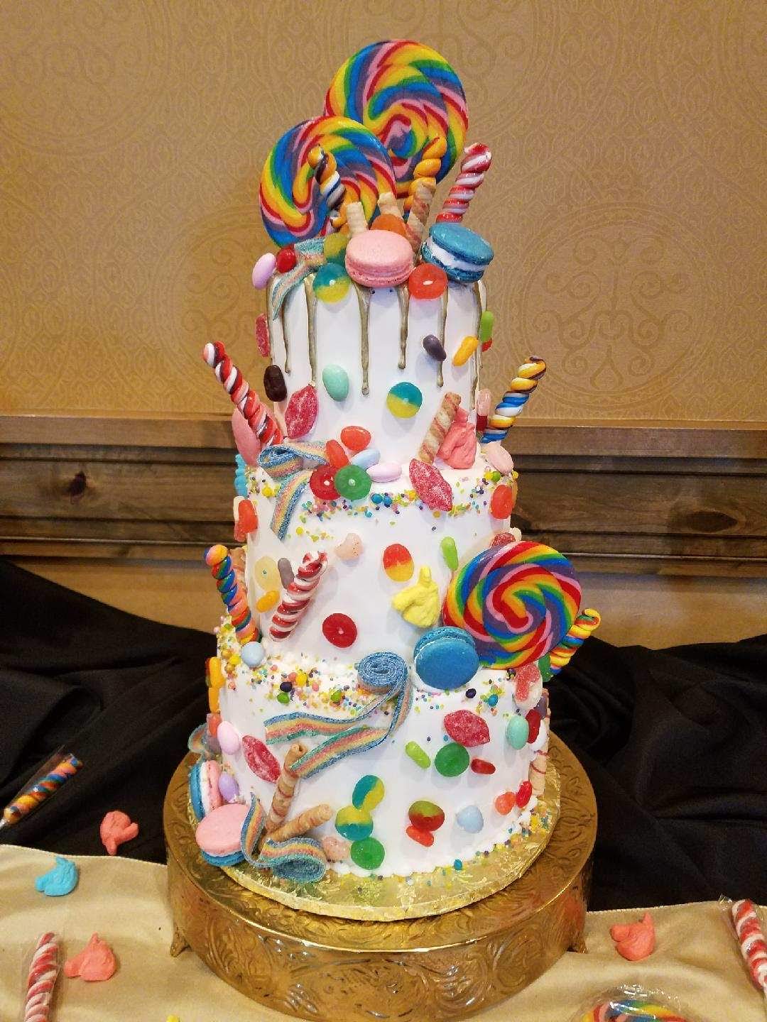 Candy Themed Wedding Cake Candy Themed Wedding Cake