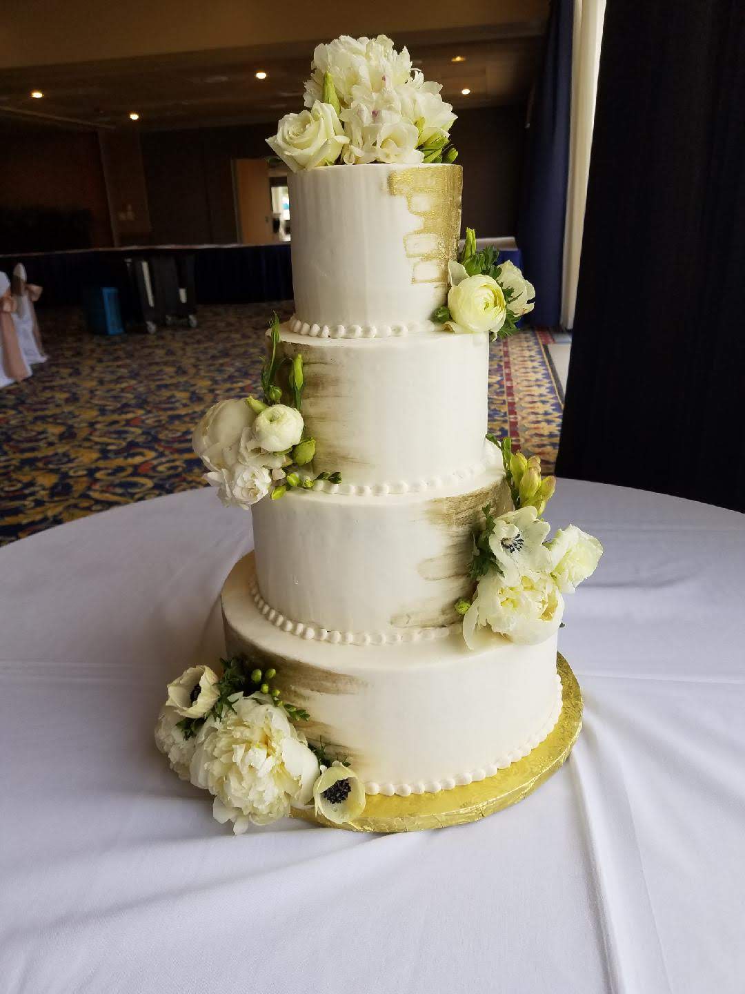 Gold Airbrushed Wedding Cake Gold Airbrushed Wedding Cake
